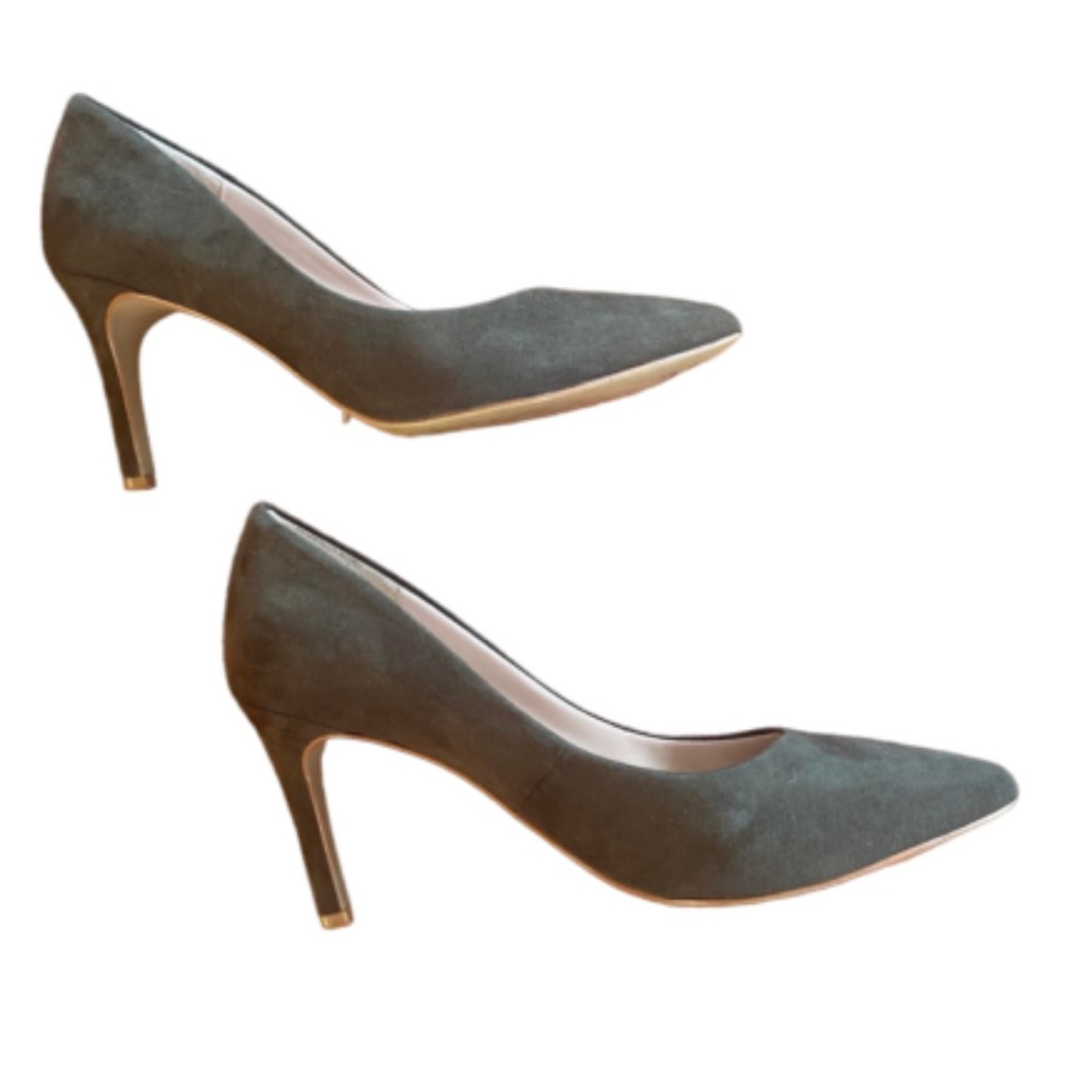 Kelly and Katie Olive Green Suede Heels Size 9.5 - Picture 3 of 6